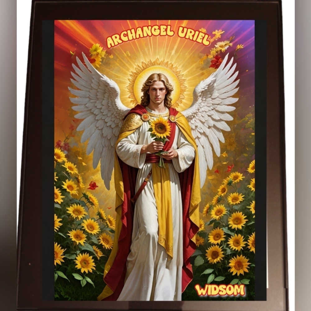 Archangel Uriel In A Glass Frame 8x10 Picture AI Print